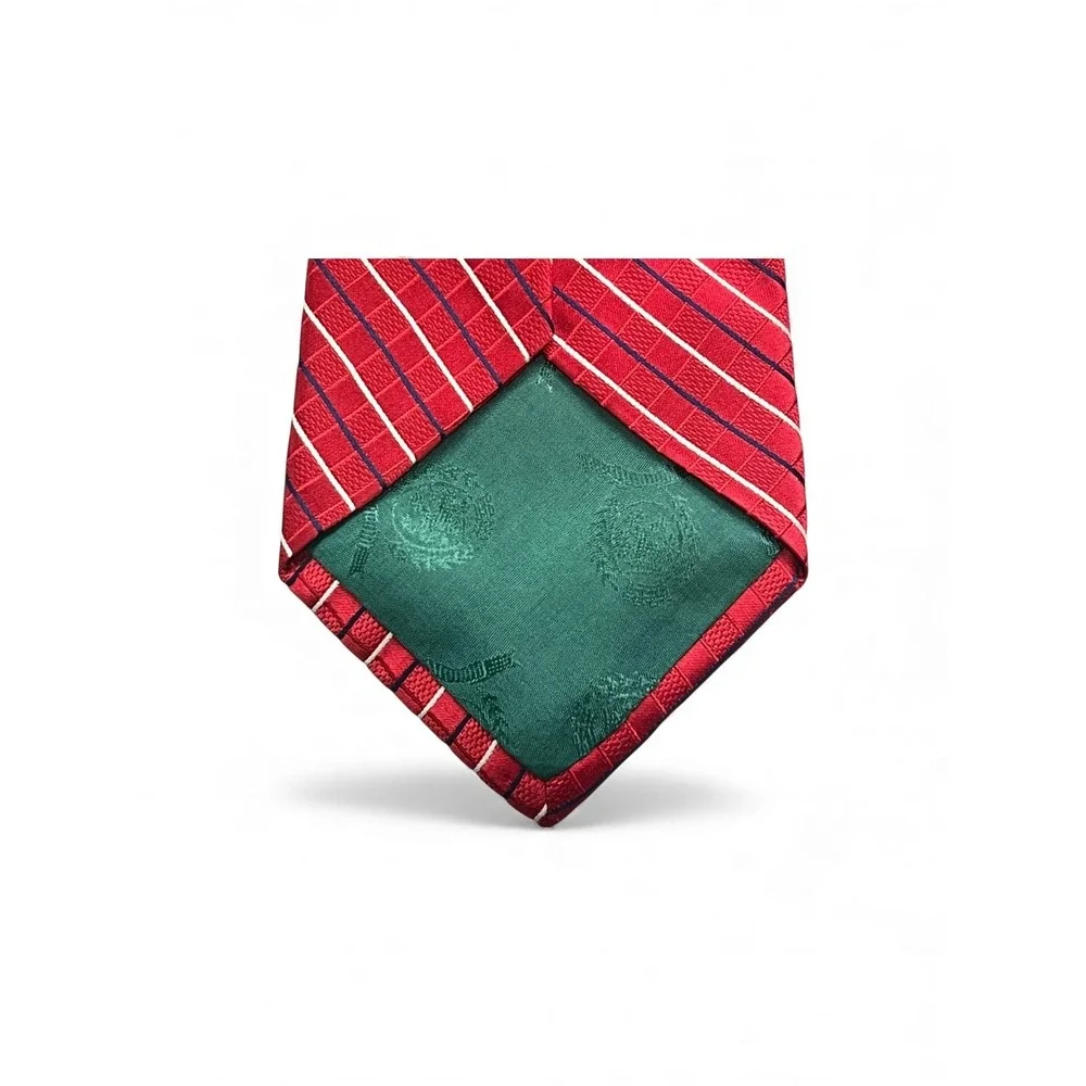 Tommy Hilfiger 100% Silk Tie 58x3.5 Red White‎ Blue Made In USA